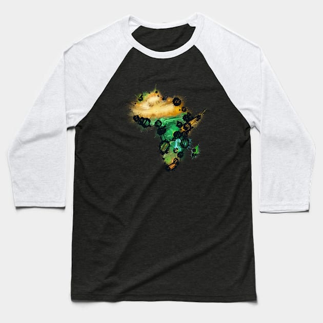 Africa Ink Baseball T-Shirt by Dagui